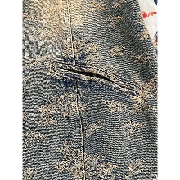 Jeanology Collection Denim Long Sleeve Jacket coat Closure Size 8 long trench - Picture 12 of 16
